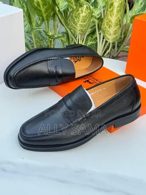Mens Loafers Full Black Material Leather