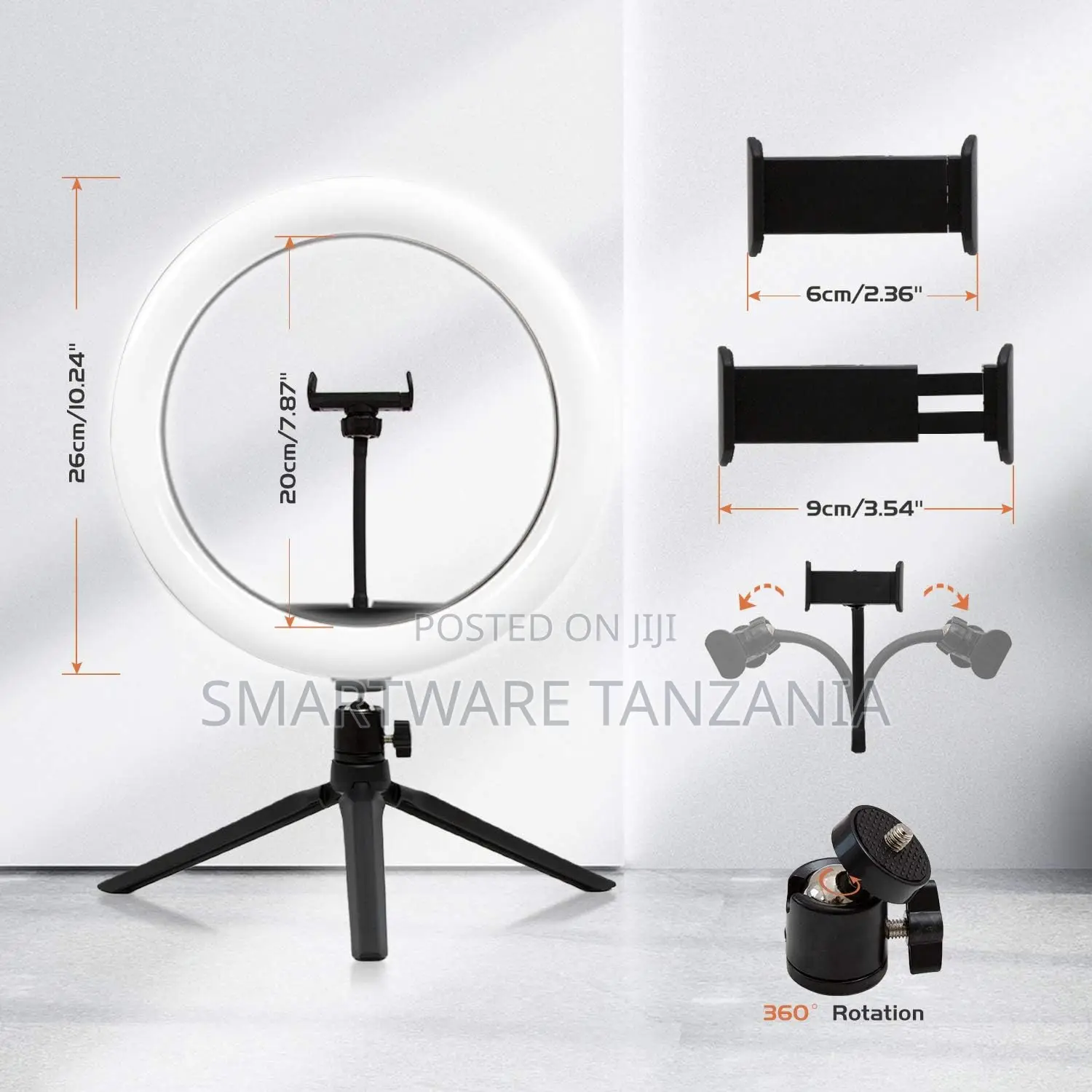 Dimmable Desk Makeup Ring Light With 3 Light Modes 9 Brightness