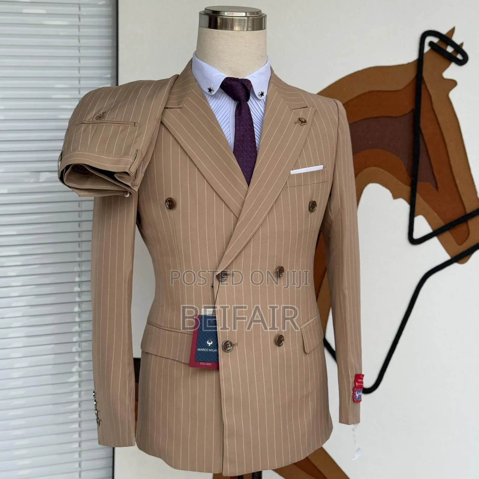 Khaki Double Breasted Suit