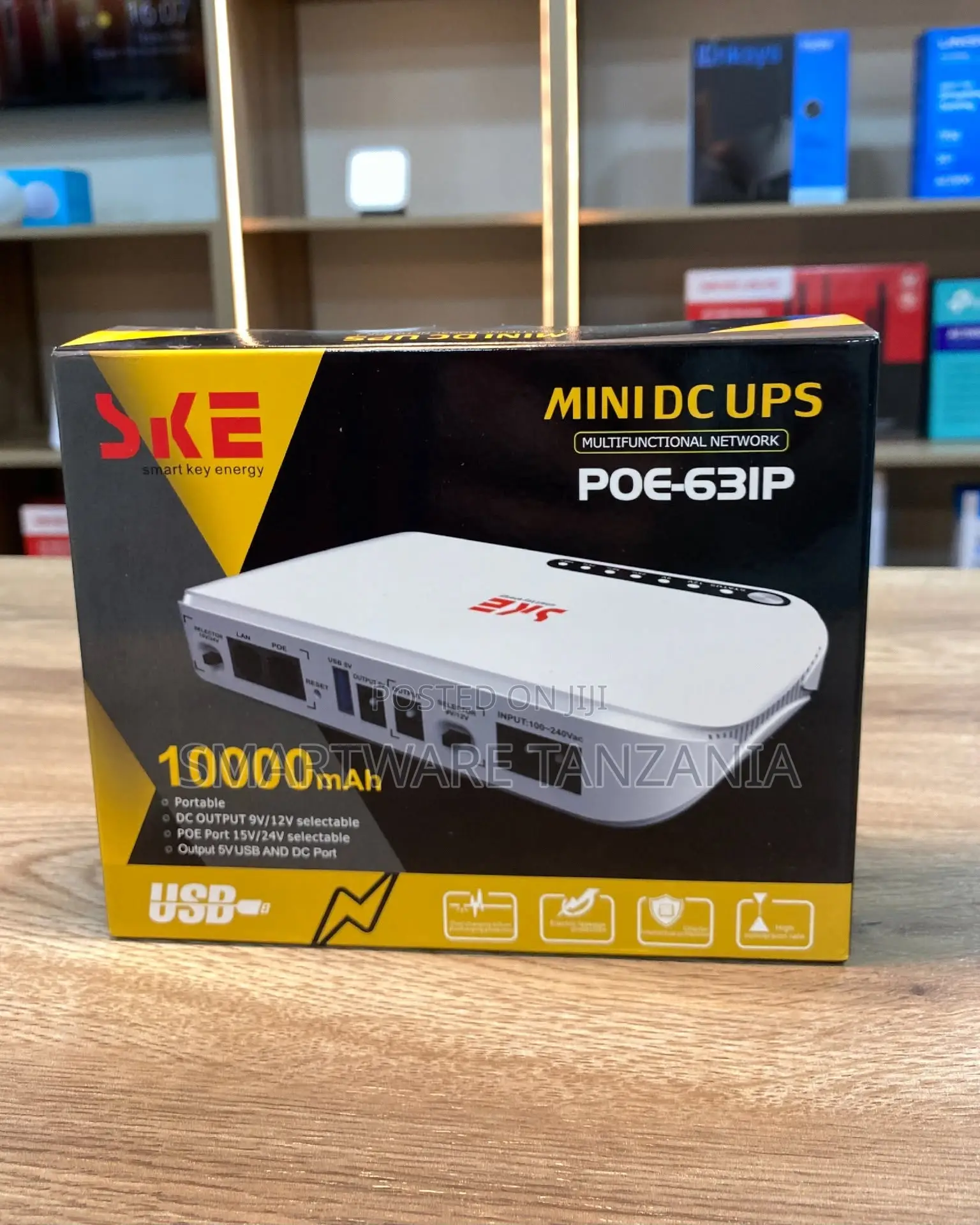 Ske Poe-631p Mini Dc Ups for Wifi Routers, 10000mah