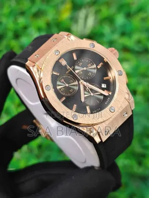 Hublot Bing Bang Chronograph Black Strap and Gold Case