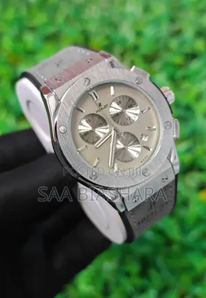 Hublot Bing Bang Chronograph Watches Gray Strap With Silver Case