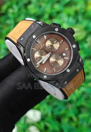 Hublot Bing Bang Chronograph Watches Brown Strap With Black Case