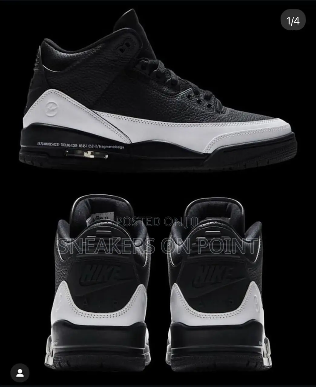 Air Jordan 3 Retro Sp Sneakers in Black and White