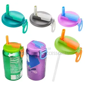 New Reusable Portable Soda Can Lid With Silicone Straw