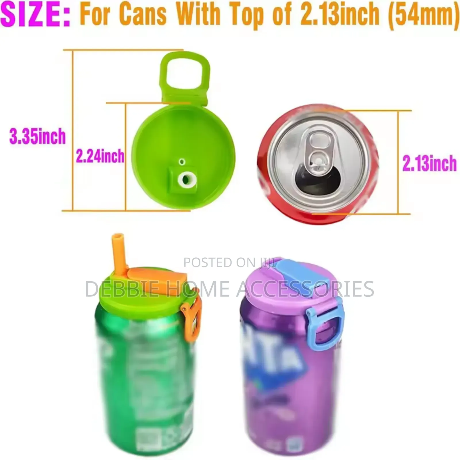 New Reusable Portable Soda Can Lid With Silicone Straw