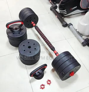 50kg PVC Plastic Dumbbell and Barbell Set 3kg X16