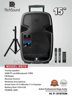  Rs-70 Rechargeable Speaker – Power Meets Style!
 15” Big Bass |