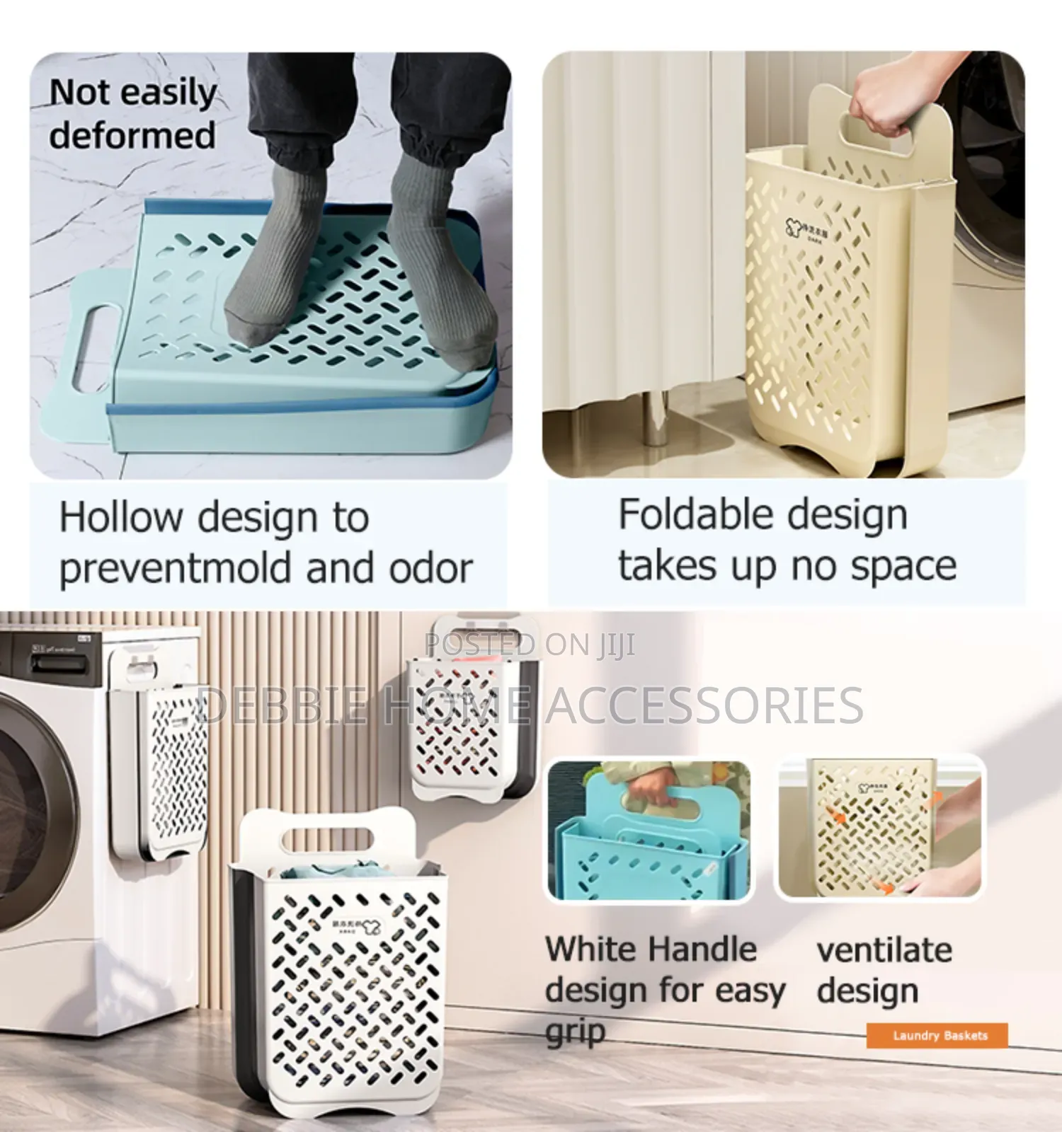 2 in 1 Storage Basket Laundry Hamper Collapsible Laundry Baskets