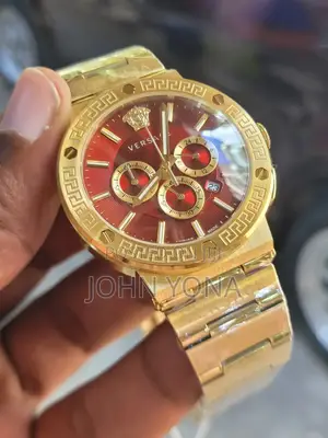 Versace Watch With a Red Chronograph Dial