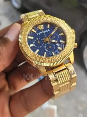 Versace Greca Action Chronograph Watch With Blue Dial