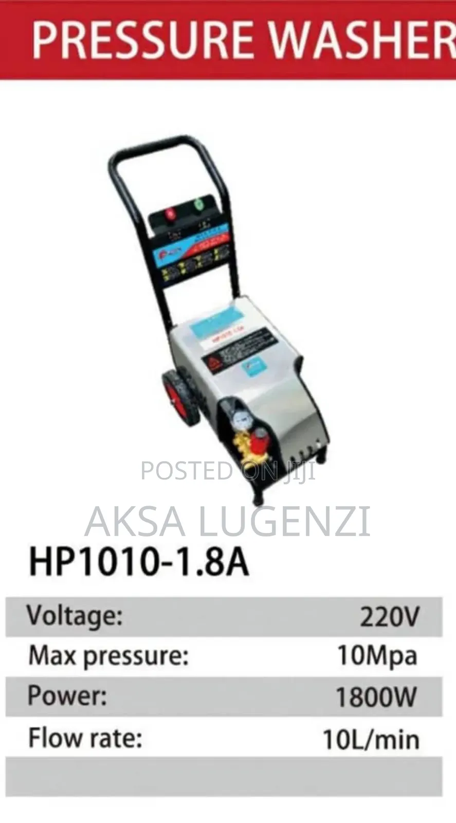 Pressure Washer Hp1010-1.8a Edon, With High Speed