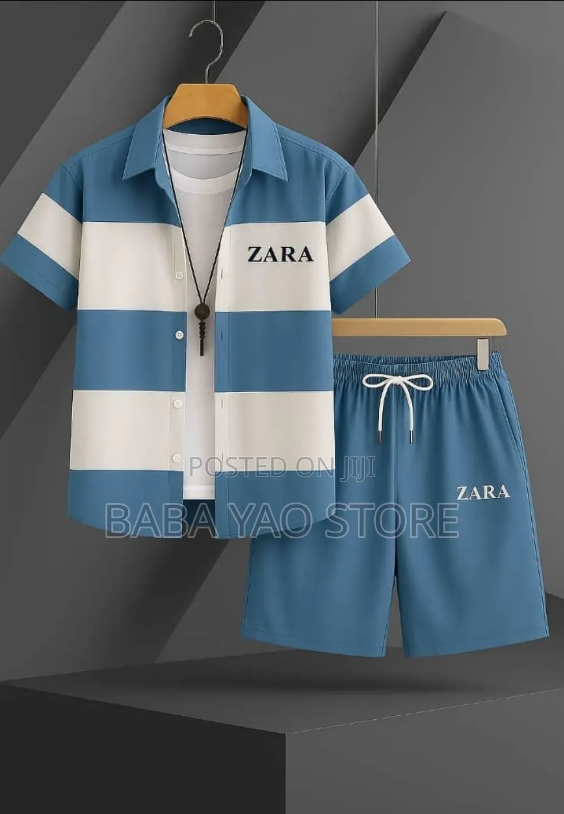 Men's Dual-Purpose Summer Fashion Shirt and Short Breathable Suit.
