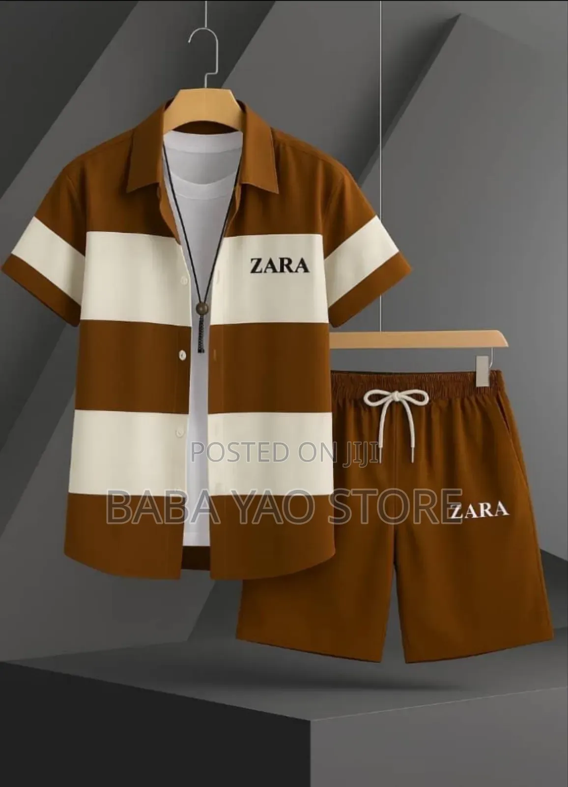 Men's Dual-Purpose Summer Fashion Shirt and Short Breathable Suit.