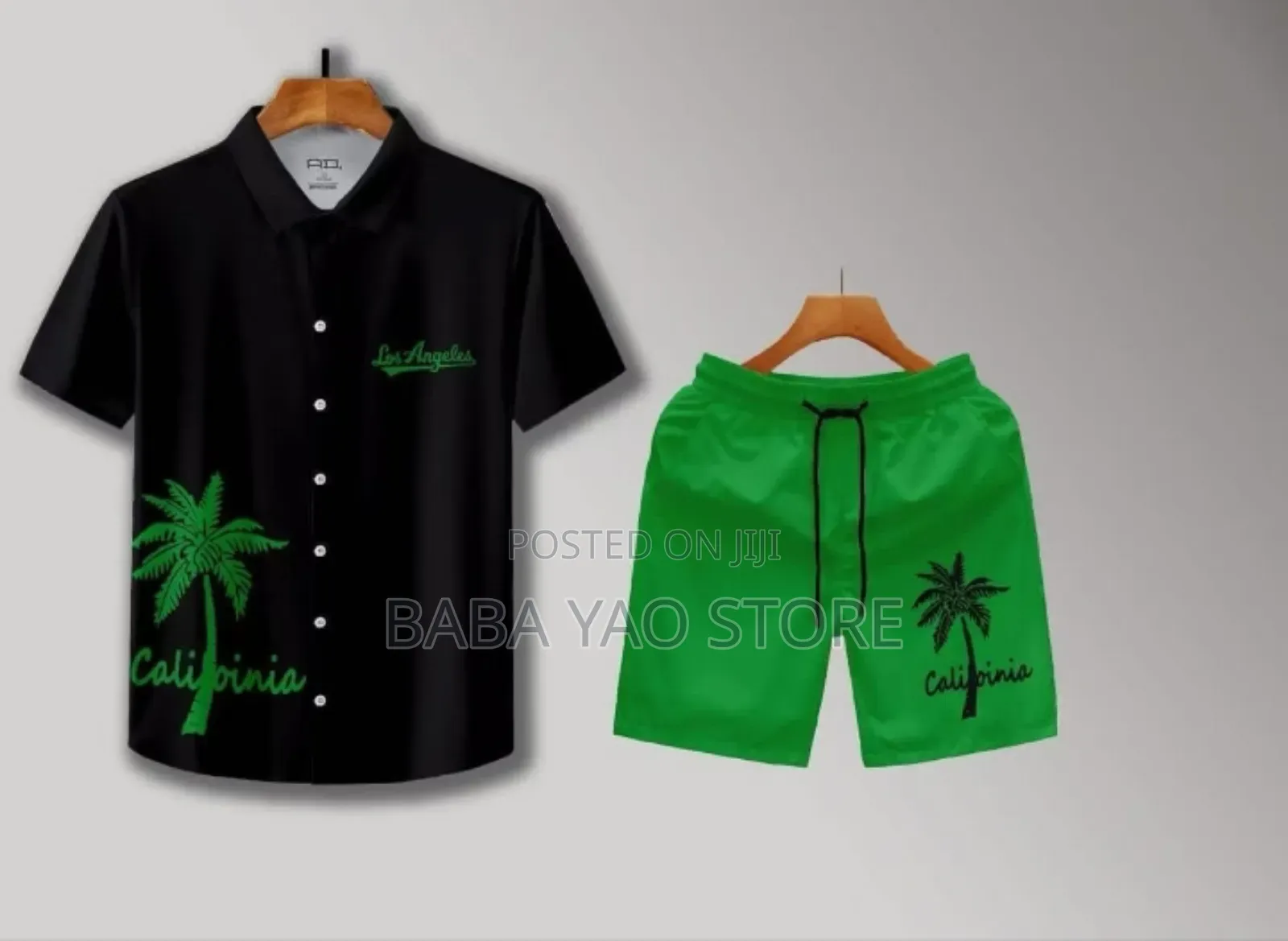 Men's Casual 2pcs Set Breathable Quick Dry Neck Shirt Pants Suits.