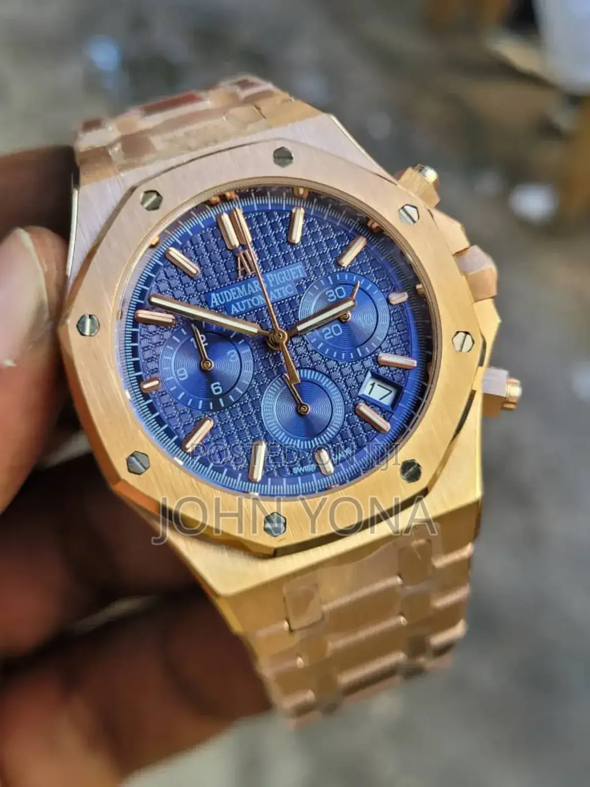 Audemars Piguet Royal Oak Chronograph Watch Gold Case With a Blue Dial
