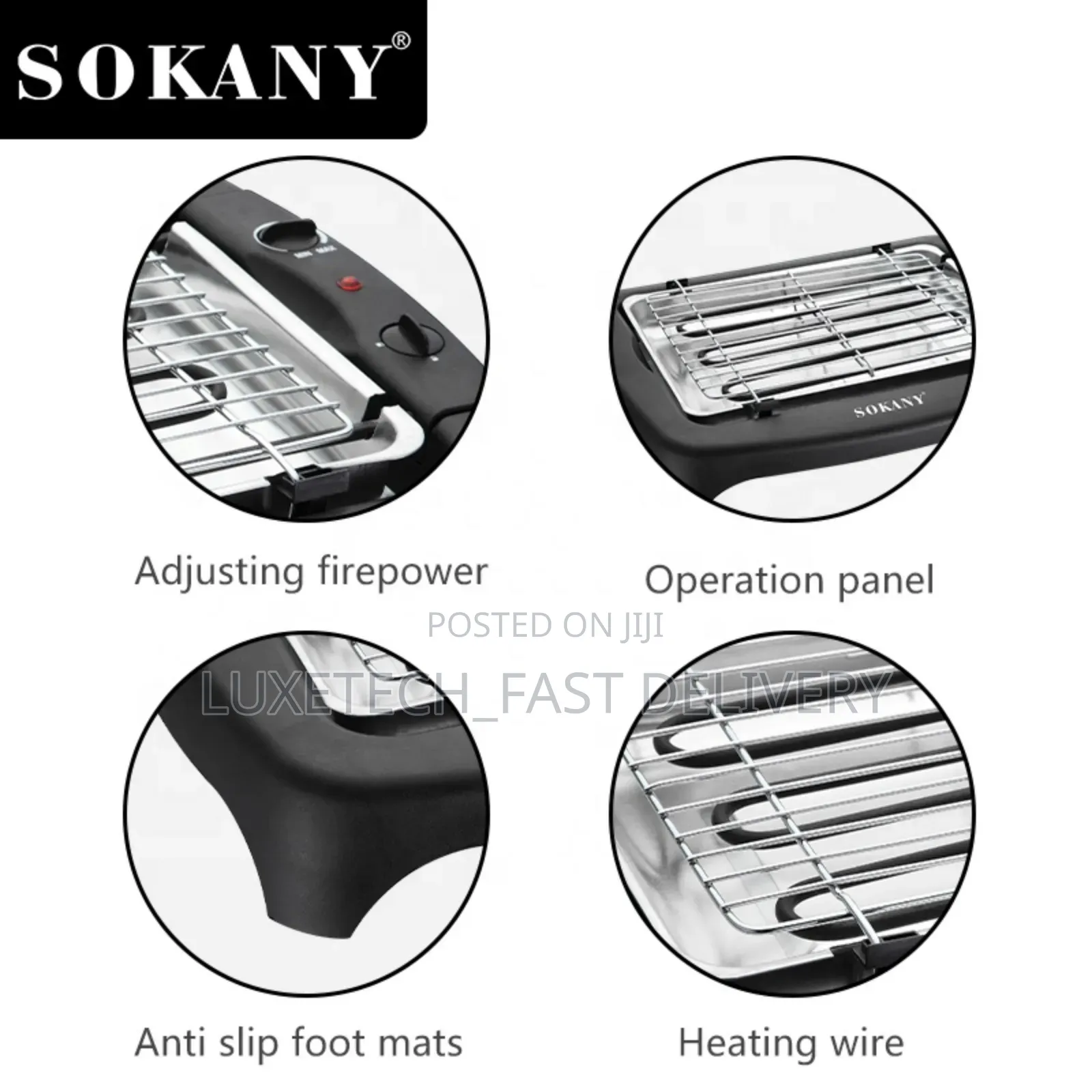 Sokany Electric Barbecue Grill With Non-Stick Cooking Surface