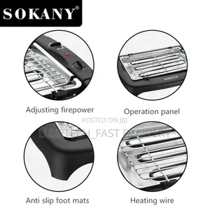 Sokany Electric Barbecue Grill With Non-Stick Cooking Surface