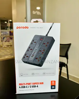 Porodo Multi Port Super Hub 4 Usb C 2 Usb a 3000w 24h Timer 3m Cable