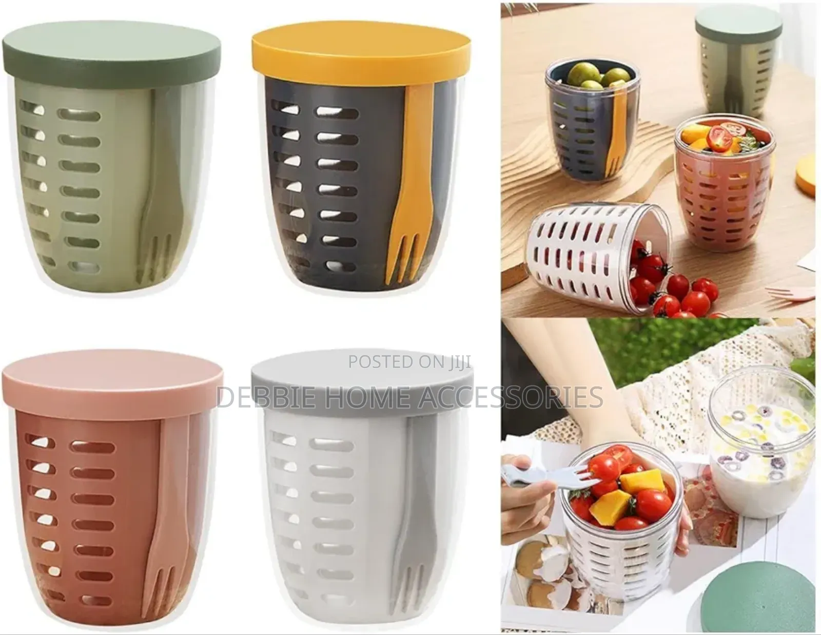 Salad Cup With Fork -600ml Breakfast Cup