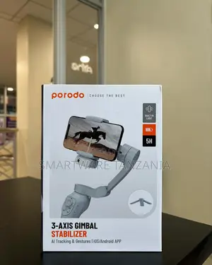 Porodo 3-Axis Gimbal Stabilizer Ai Tracking Built-in Light 5h