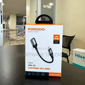 Porodo Usb 2.0 Lightning Otg Cable 480mbps Data Transfer 0.12m