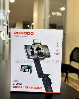 Porodo 2-Axis Gimbal Stabilizer 8h Battery Detachable Light
