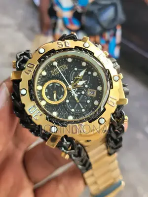 Invicta Reserve Gladiator Men's Watch With a Gold and Black Steel Band