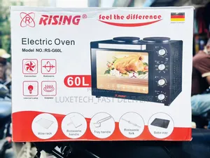Rising Electric Oven 60 Litres With 2 Top Cookplates