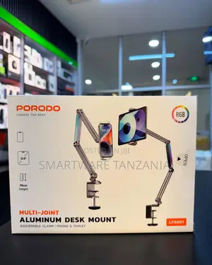 Porodo Lfs051 Multi-joint Aluminum Desk Mount 78cm Rgb Phone Tablet