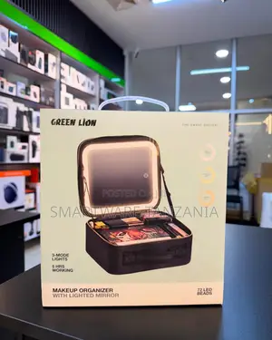 Green Lion Makeup Organizer Led Lighted Mirror Beauty Case Portable