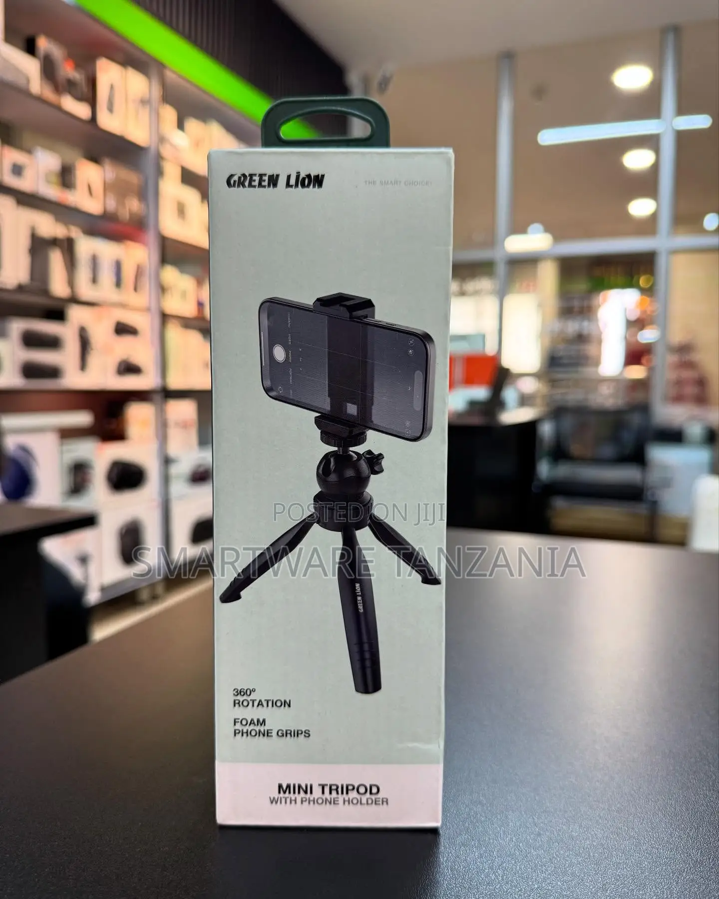 Green Lion Mini Tripod Phone Holder 360 Rotation Foam Grips Portable