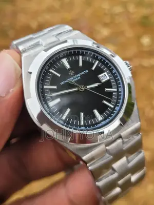 Vacheron Constantin Overseas Stainless Steel Watch With a Silver Dial