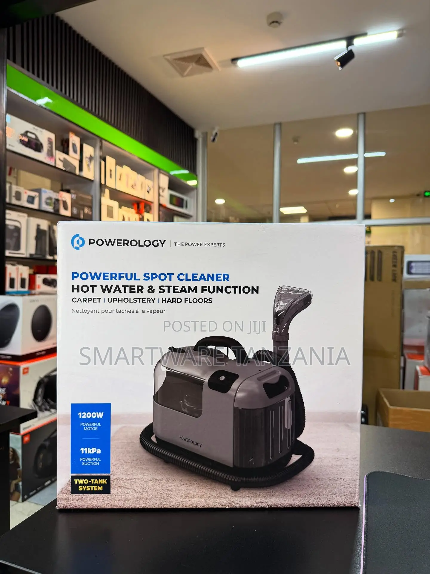 Powerology Spot Cleaner 1200w Steam Hot Water Two Tank System