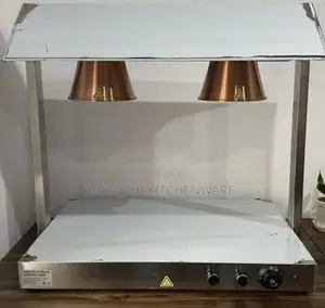 Commercial 2 Tanks Station Heat Lamps Food Warmer