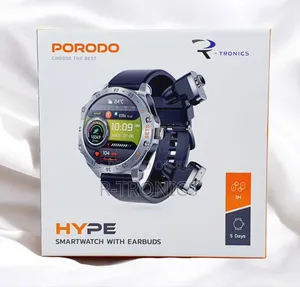Porodo Hype Smartwatch With Earbuds