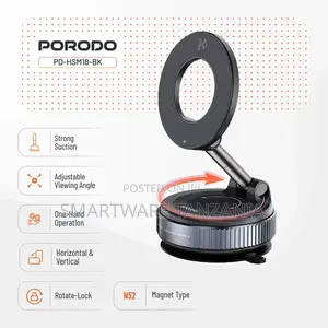 Porodo Multi-Surface Vacuum Suction Mount 360 Rotating Base