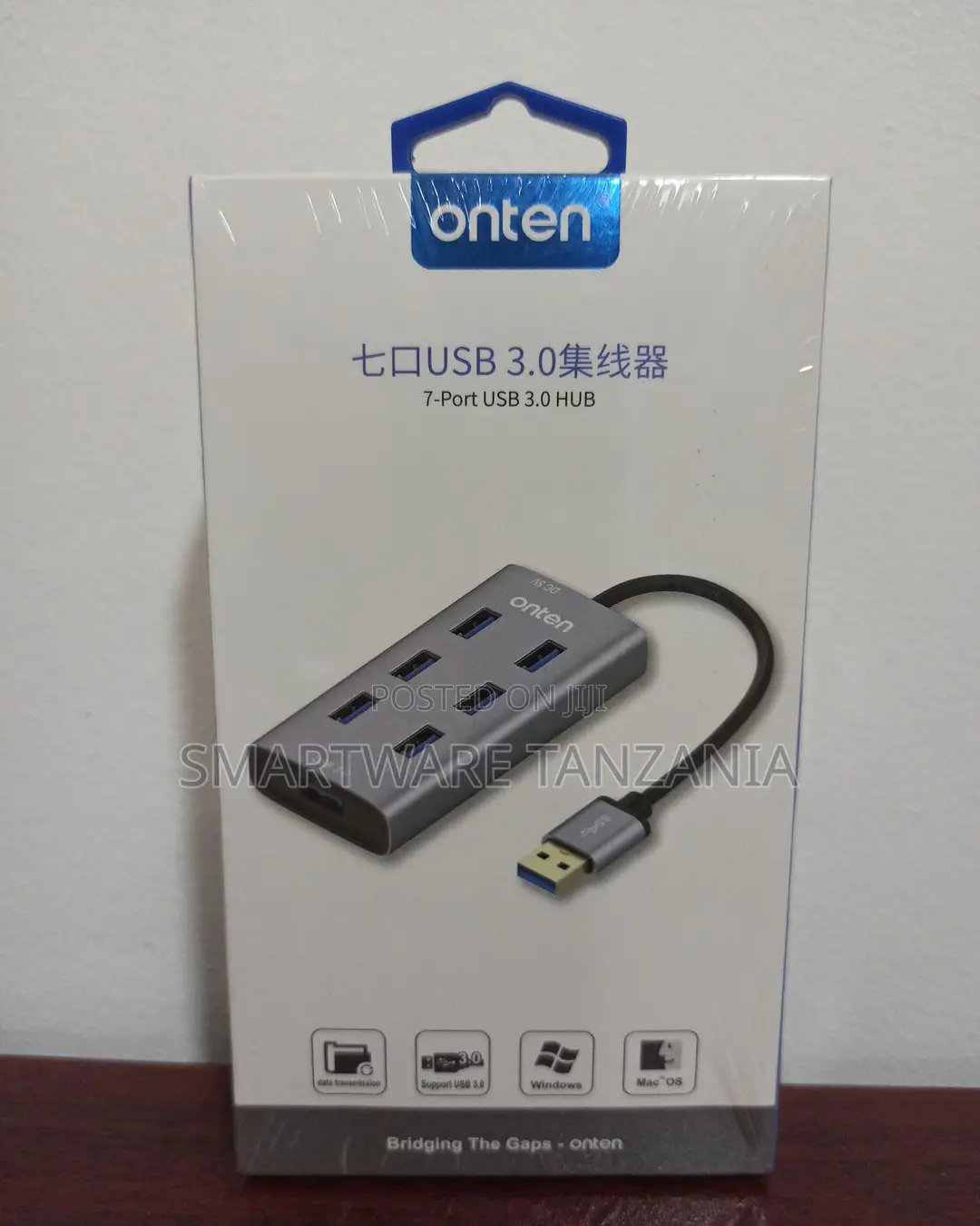 Onten 7-Port Usb 3.0 Hub Splitter High-Speed Data Transfer Adapter