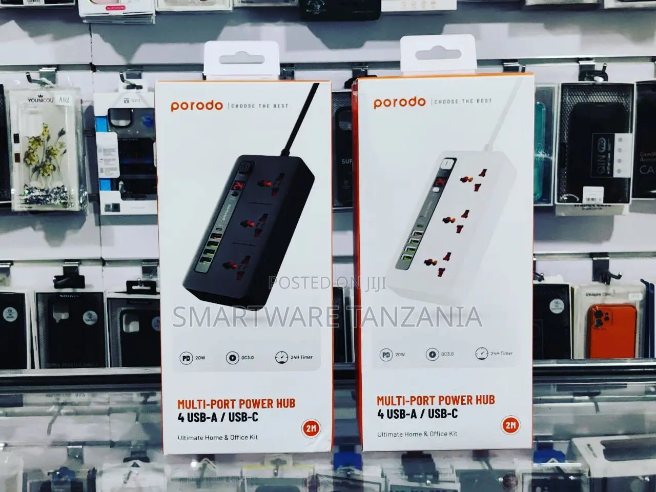 Porodo Multi-Port Power Hub 4 Usb-a Usb-C 20w Pd Qc3.0 24h Timer