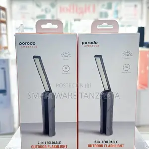 Porodo 2-in-1 Foldable Flashlight Led 250 Lumens 7 Hours Battery Light