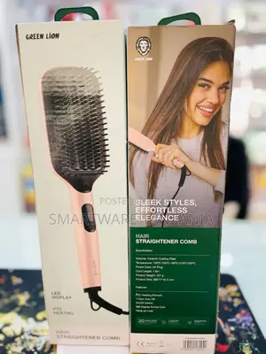 Green Lion Hair Straightener Comb With PTC Heating and Led Display