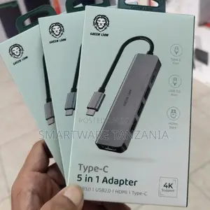 Green Lion Type-C 5-in-1 Adapter Support, Usb 3.0, Hdmi, Power Port