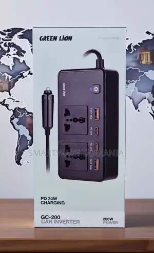 Green Lion Gc-2300 200w Car Inverter - Pd 24w Usb Charging Ports