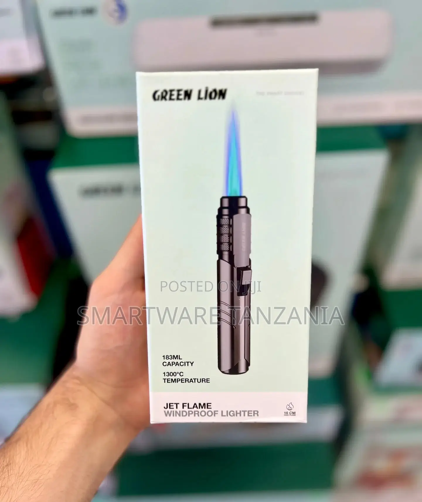 Green Lion Jet Flame Lighter - 183ml 1300c Windproof Butane Torch