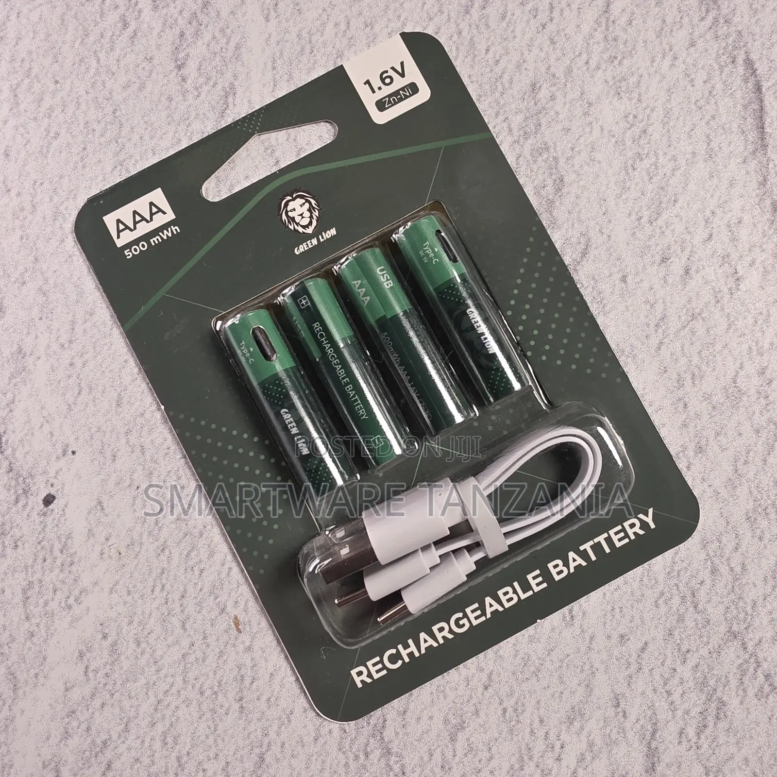 Green Lion Aaa Rechargeable Battery 500mwh 1.6v 2in1 Usb-C 4 Pack