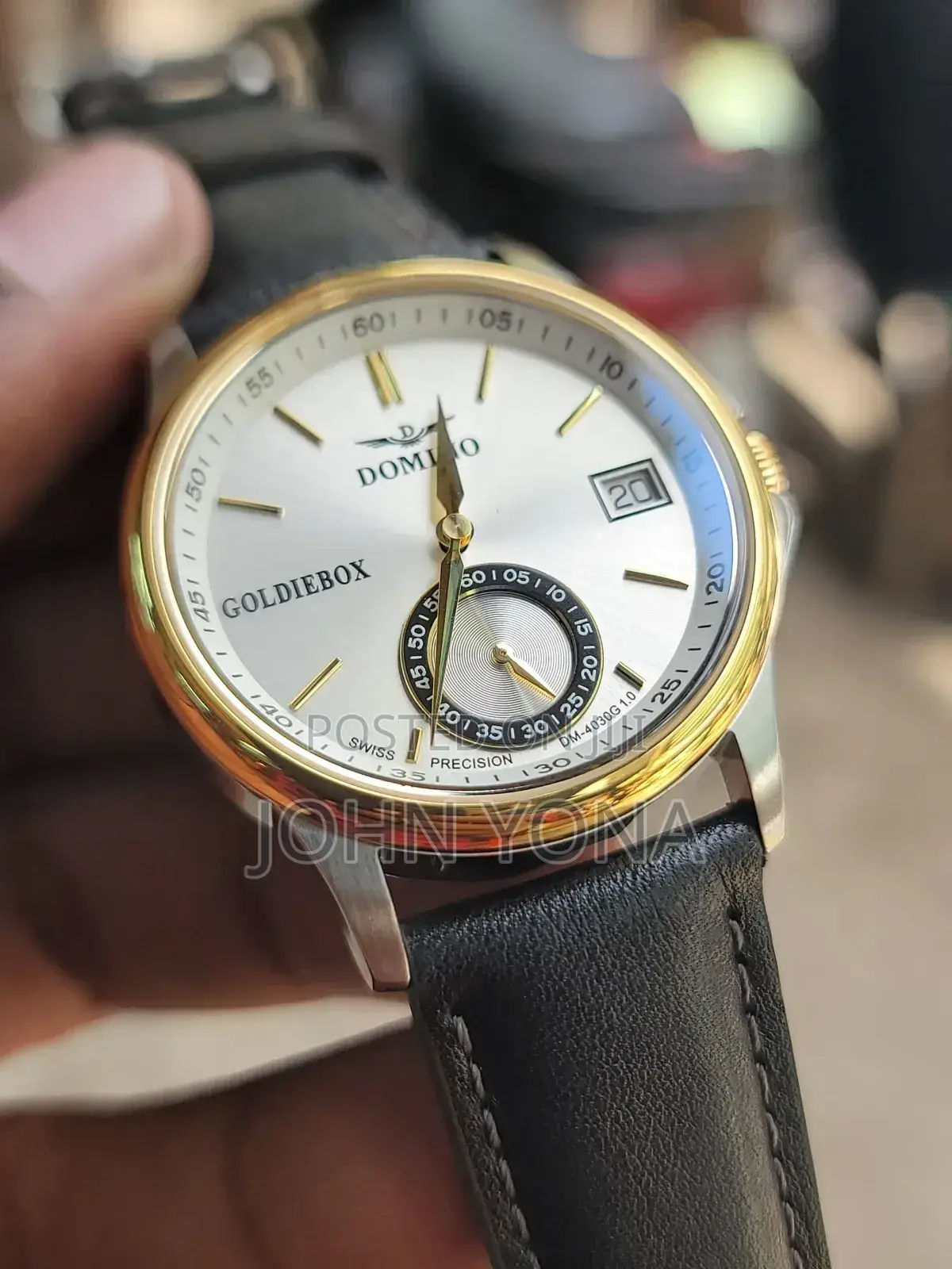 Goldiebox Domino Dm-4030g Watch With a Silver Dial, Gold-Tone Bezel