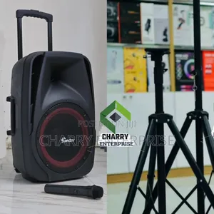 Sundar Rechargeable Speaker 12 Inch With Stand and Mic Clear Sound