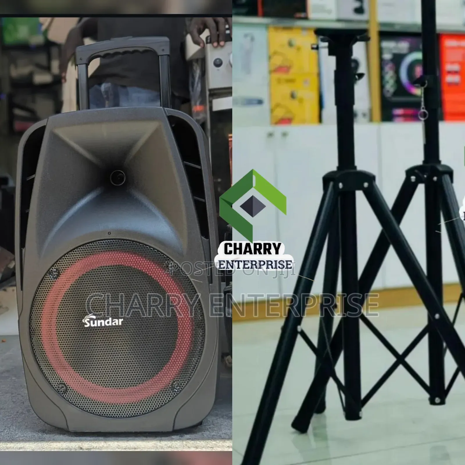 Sundar Rechargeable Speaker 12 Inch With Stand and Mic Clear Sound