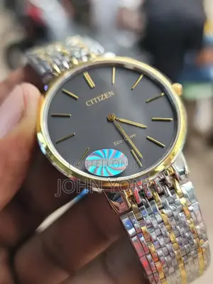 Citizen Eco-Drive Men Watch Two-Tone Stainless Steel and a Black Dial