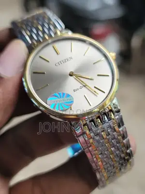 Citizen Two-Tone Stainless Steel Watch With a White Textured Dial
